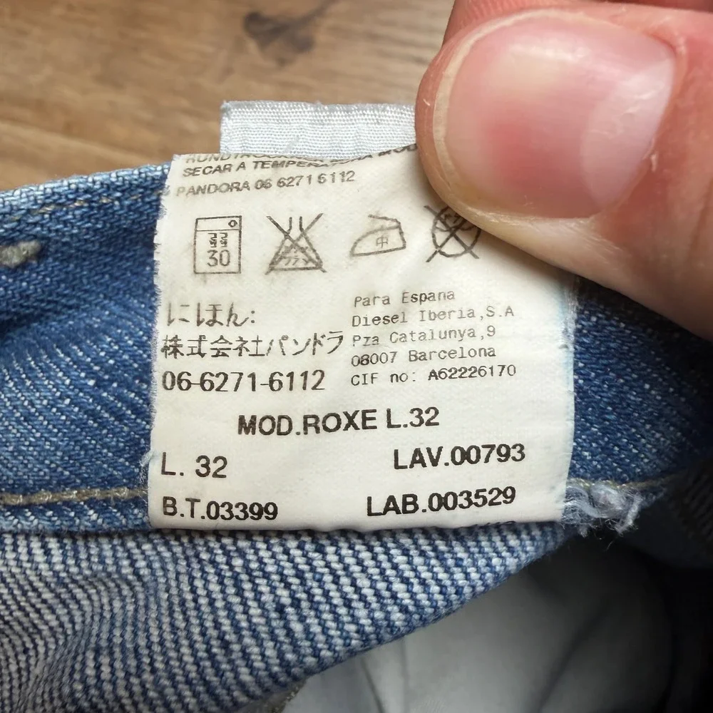 Diesel Roxe Jeans Mens 29x32 Blue Relaxed Straight Leg Light Wash Made in Italy‎